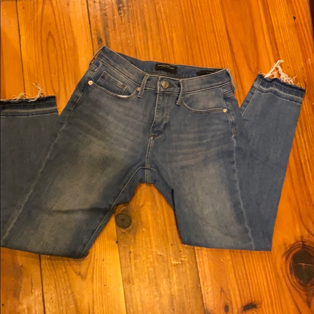 Banana Republic frayed edge skinny jeans